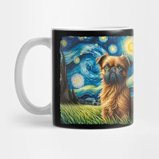 Starry Brussels Griffon Dog Portrait - Pet Portrait Mug